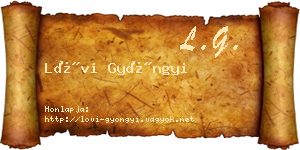 Lövi Gyöngyi névjegykártya